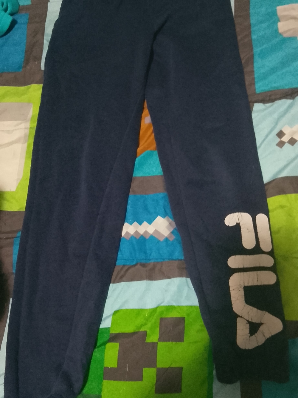 Fila Navy Blue Kids Sweatpants with White Side Logo